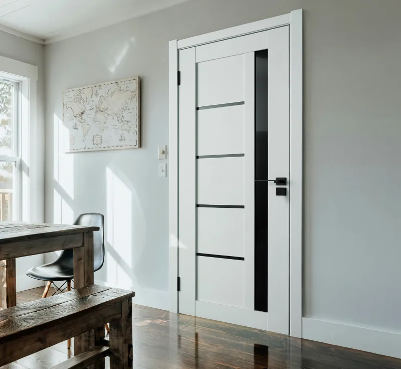 Modern Farmhouse PVC Assembled Interior Door | KD Knock‑Down Decorative PVC Room Door