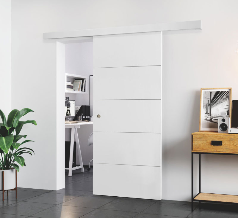 White Wooden Sliding Door