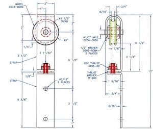 Curved Modern Sliding Hardware Kit Drawings