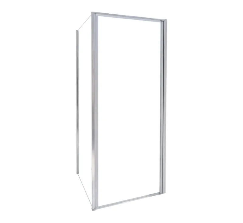 Chrome Framed Single Sliding Shower Screen, One‑Panel Slide Shower Door for Recess Wall‑to‑Wall Bathroom Opening