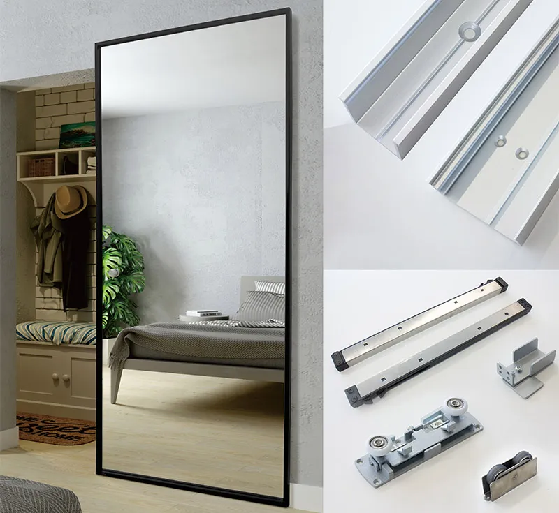 Ghost Door Concealed Sliding Door Hardware Kit, In‑Jamb Hidden‑Track Aluminium System for Full‑Height Mirror & Solid Wood Interior Doors