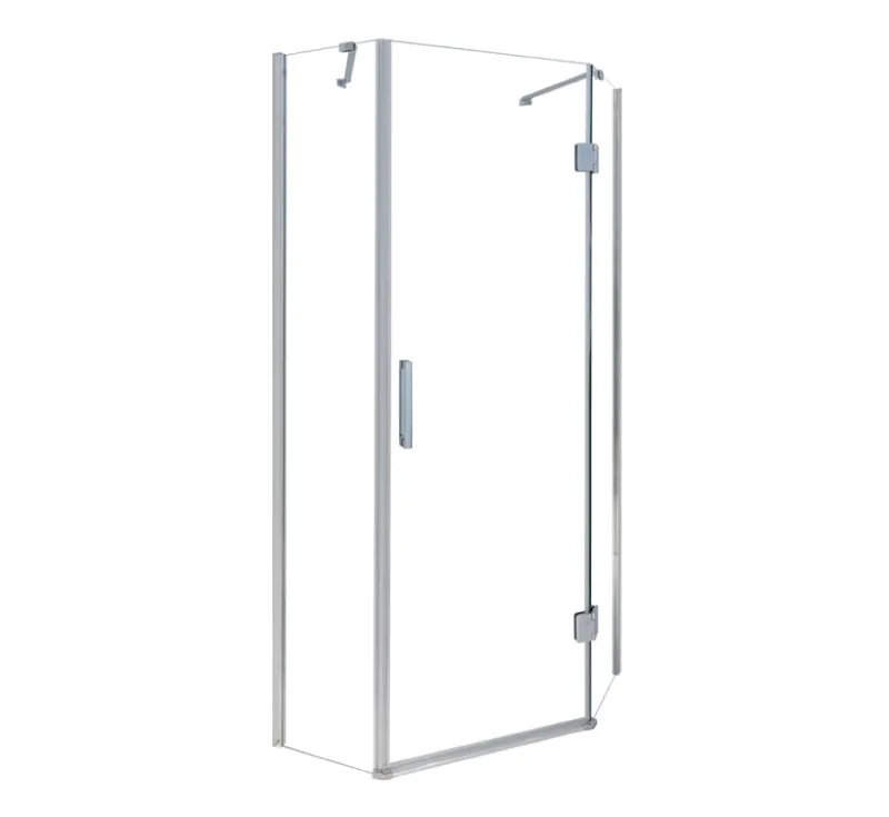 Hinged Glass Shower Enclosure, Framed Pivot Shower Door with Clear Tempered Glass for Bathroom Remodel