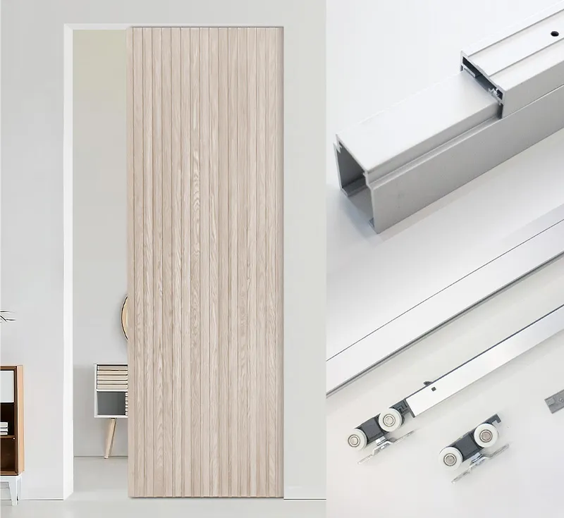 Pocket Door Sliding System Hardware Kit, Extruded Aluminium Frame‑Kit for Fluted & Solid Wood Interior Pocket Doors