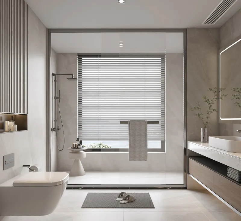 Wall‑to‑Wall Walk‑In Shower Screen, Slim‑Gunmetal Fixed‑Sliding Combination Shower Partition
