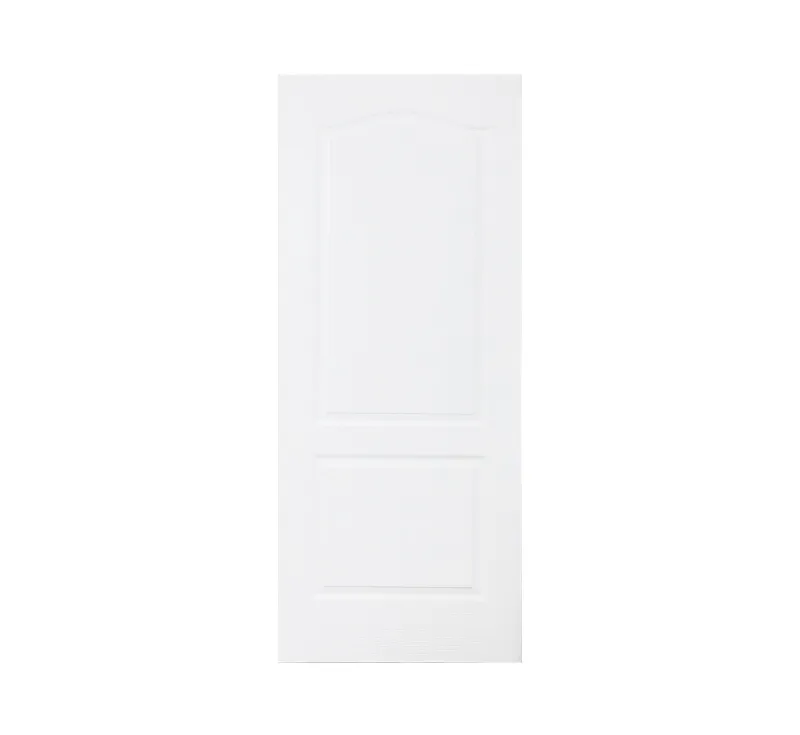 White 2‑Panel Arch‑Top Molded Interior Door, Classic Raised‑Panel MDF Slab Door for Residential Interior Use