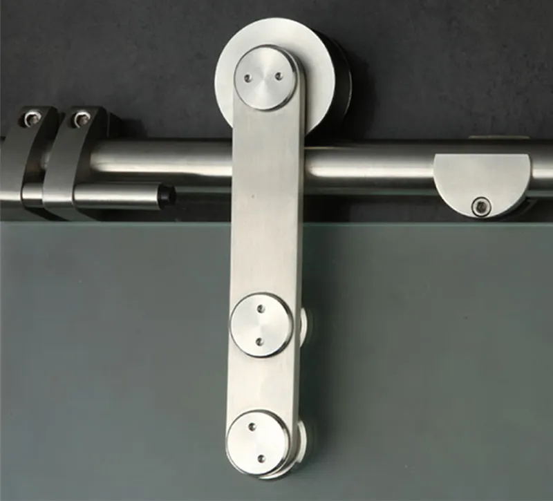Premium Stainless Steel Barn Door Hardware Kit, Quiet‑Glide Sliding Track System for Residential Room Divider Doors