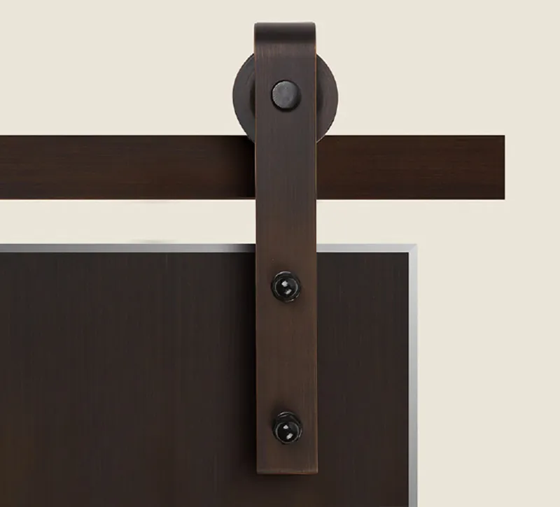 Oil‑Rubbed Bronze Straight‑Plate Barn Door Sliding Hardware System, Multi‑Option Mount Track Kit for Wood & Composite Barn Doors